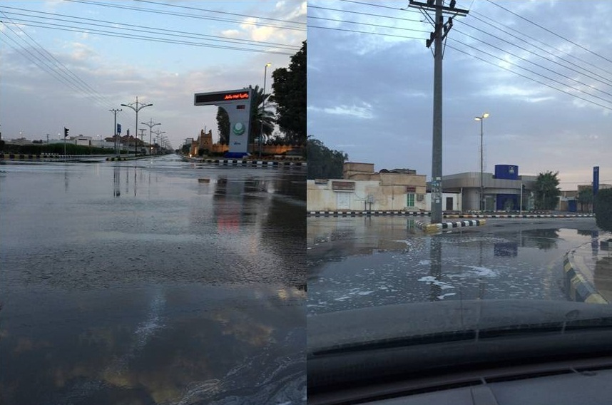 صورة أمطار متوسطة على أشيقر صباح اليوم